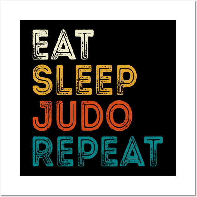 Eat Sleep Judo Repeat Wall Art by DragonTees